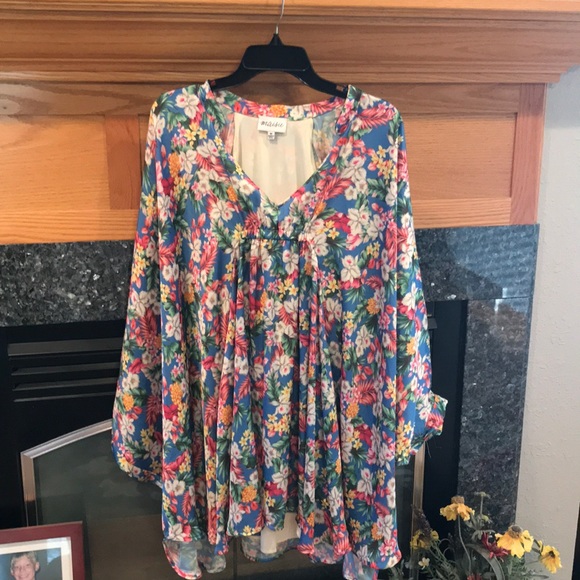 Nwot Maisie tunic dress floral size medium - Picture 2 of 8